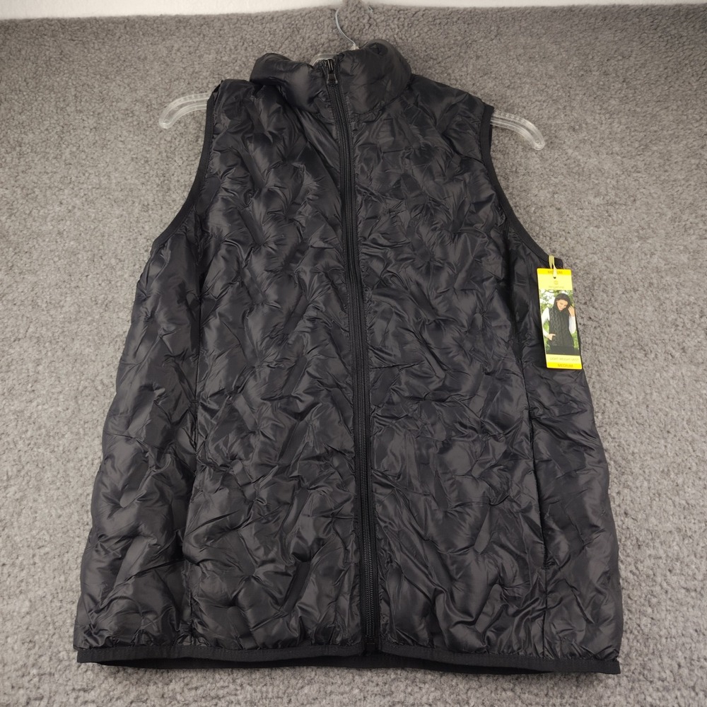 Tangerine Vest Womens Medium Black Lightweight Quilted NWT
